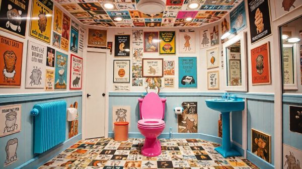 Transformez vos toilettes avec des affiches humoristiques créatives